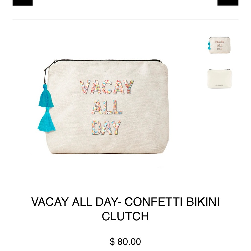 Fallon & Royce canvas cosmetic makeup beach pouch.